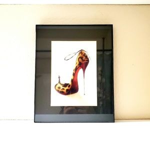 Chic High Fashion Wall Art with Red Sole Stiletto